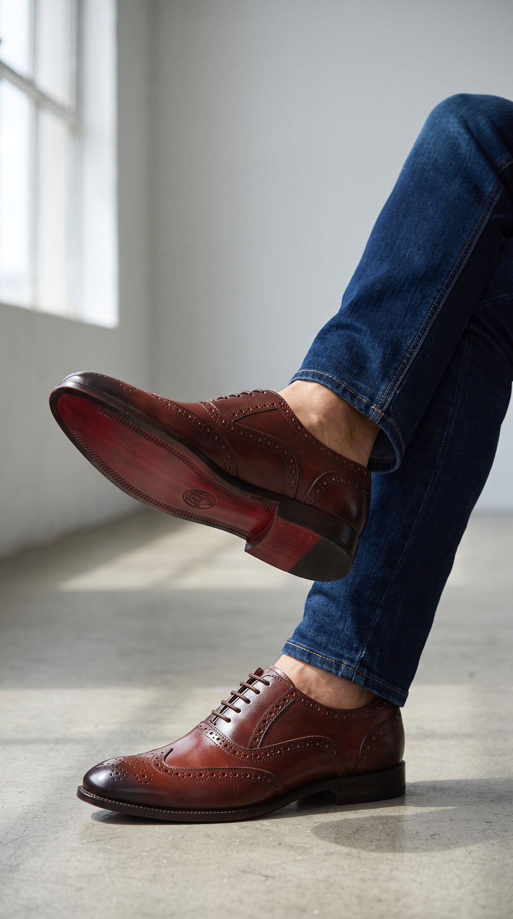 StacyAdams Hand Crafted Brogue Leather Shoes-S9243