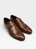 Monk Strap Leather Brogue Shoes-K70004